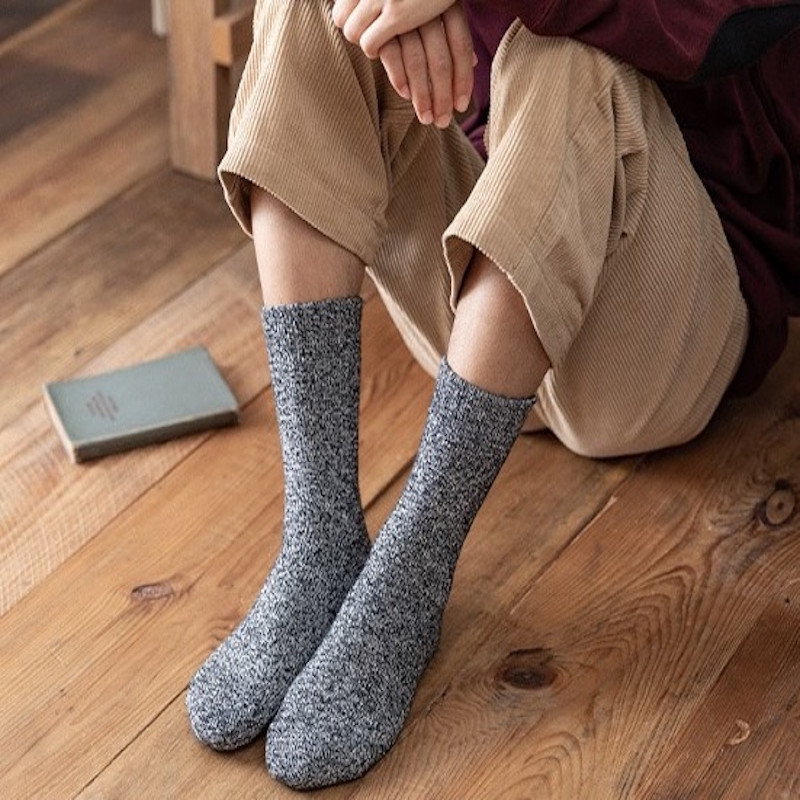 Men EU40-EU44 Thick warm crew winter wool blend thermal socks 6 Pairs S38